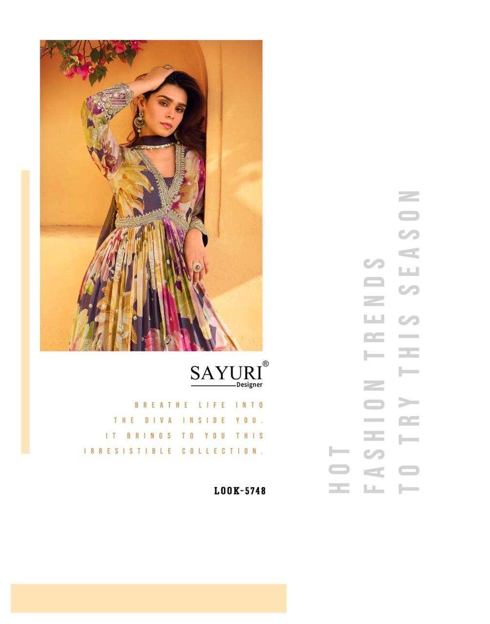 SAYURI DESIGNER PRESENT RANI FUNCTION WEAR READYMADE FANCY GOWN CATALOG WHOLESALER AND EXPORTER IN SURAT 
