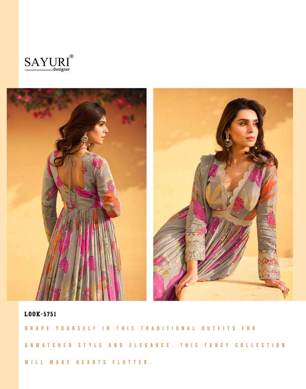 SAYURI DESIGNER PRESENT RANI FUNCTION WEAR READYMADE FANCY GOWN CATALOG WHOLESALER AND EXPORTER IN SURAT 