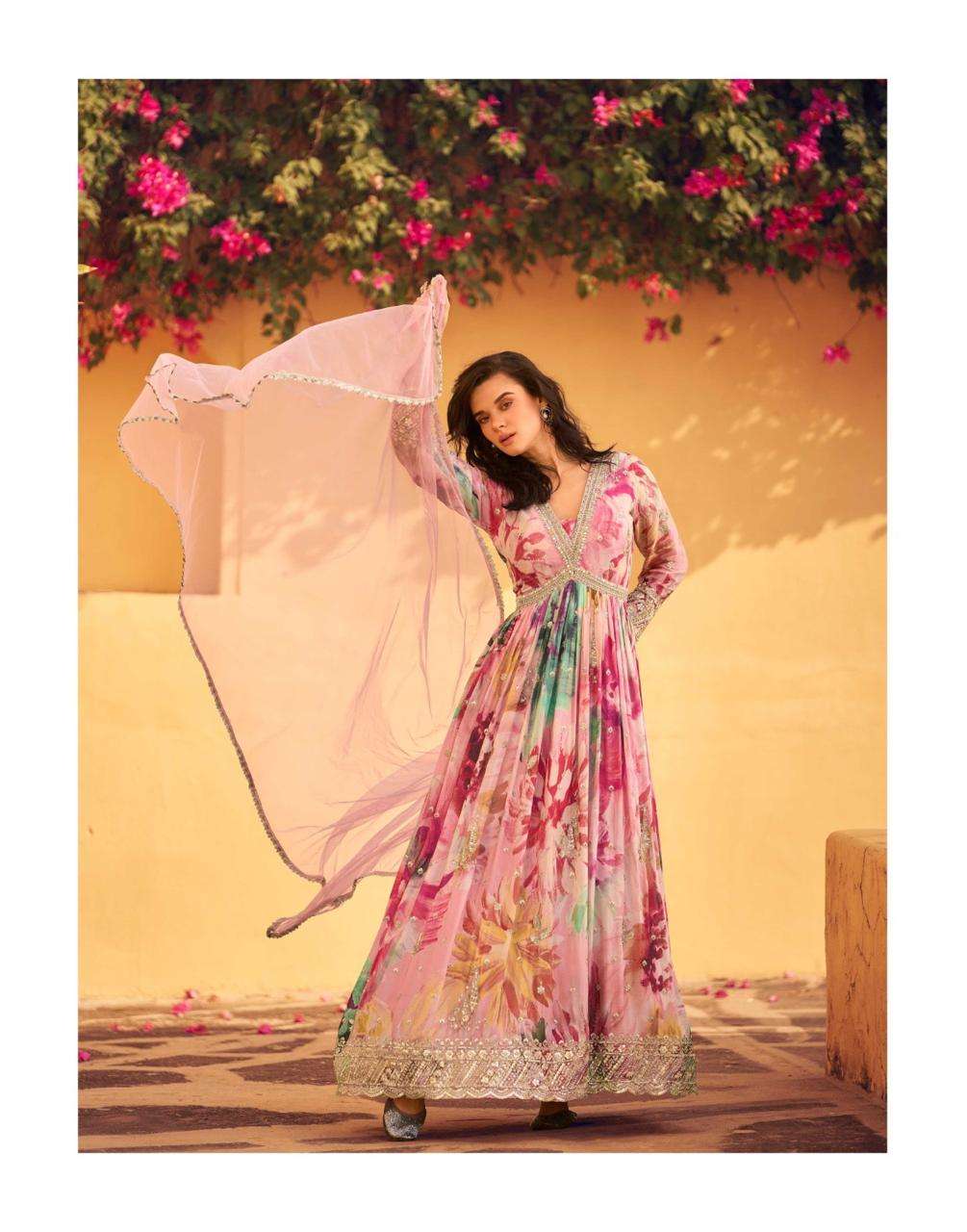 SAYURI DESIGNER PRESENT RANI FUNCTION WEAR READYMADE FANCY GOWN CATALOG WHOLESALER AND EXPORTER IN SURAT 