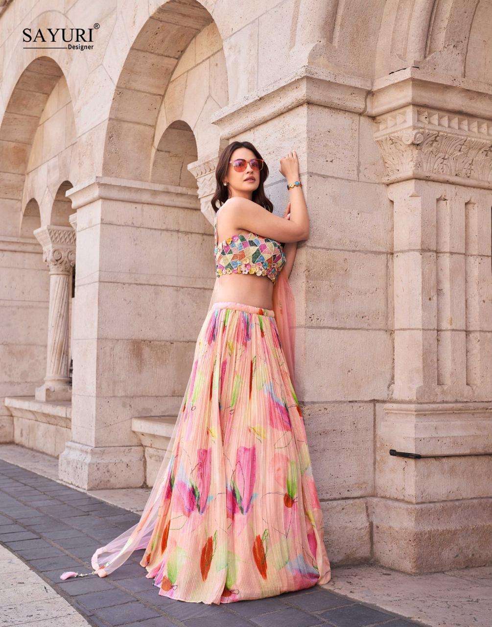SAYURI DESIGNER PRESENT SAKHIYAA  FUNCTION WEAR READYMADE FANCY LEHNGHA CHOLI CATALOG WHOLESALER AND EXPORTER IN SURAT 