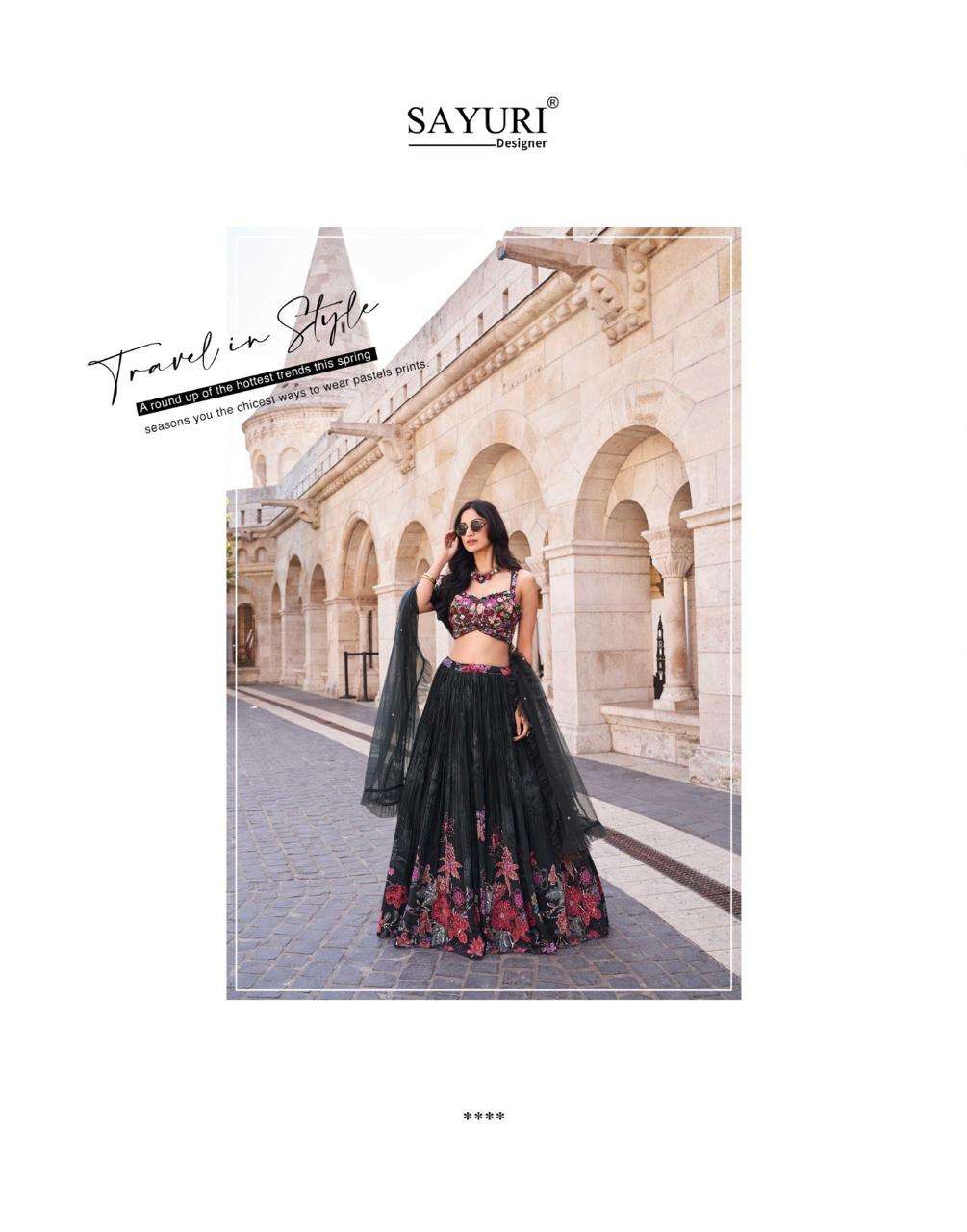 SAYURI DESIGNER PRESENT SAKHIYAA  FUNCTION WEAR READYMADE FANCY LEHNGHA CHOLI CATALOG WHOLESALER AND EXPORTER IN SURAT 