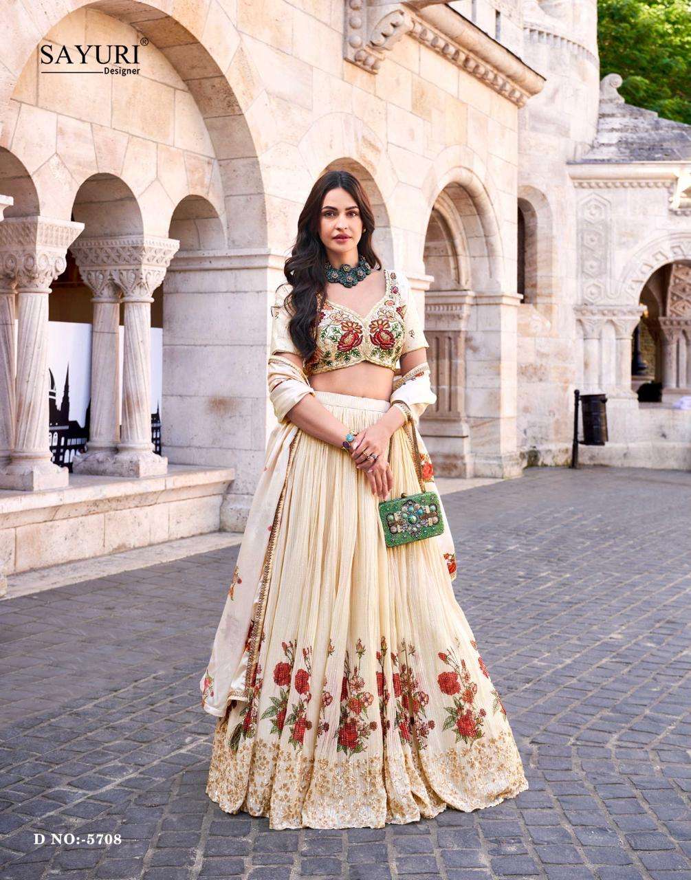 SAYURI DESIGNER PRESENT SAKHIYAA  FUNCTION WEAR READYMADE FANCY LEHNGHA CHOLI CATALOG WHOLESALER AND EXPORTER IN SURAT 