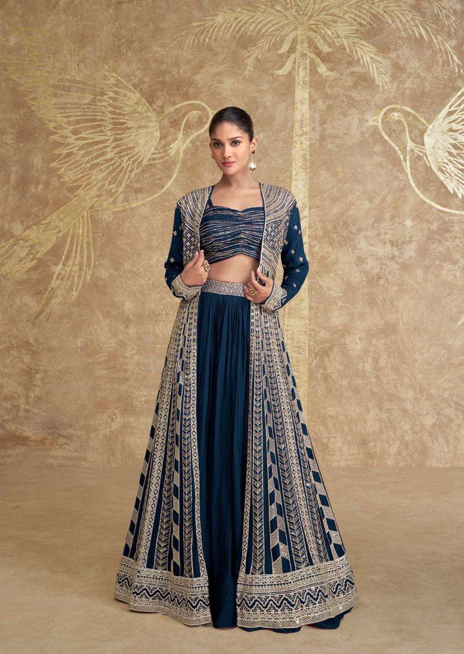 SAYURI DESIGNER PRESENT TYOHAAR GOLD FUNCTION WEAR READYMADE SUITS CATALOG WHOLESALER AND EXPORTER IN SURAT 