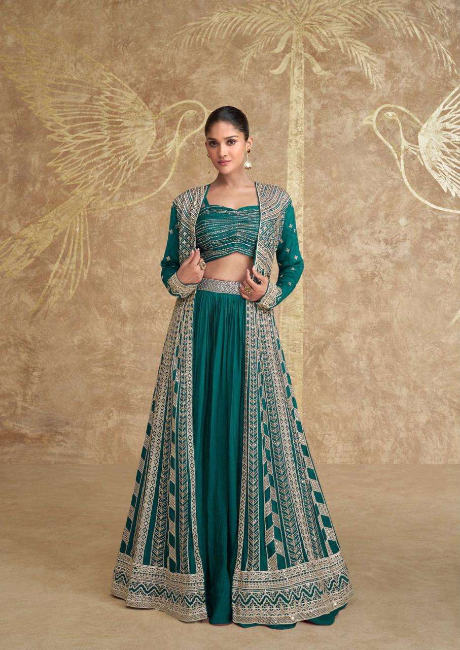 SAYURI DESIGNER PRESENT TYOHAAR GOLD FUNCTION WEAR READYMADE SUITS CATALOG WHOLESALER AND EXPORTER IN SURAT 