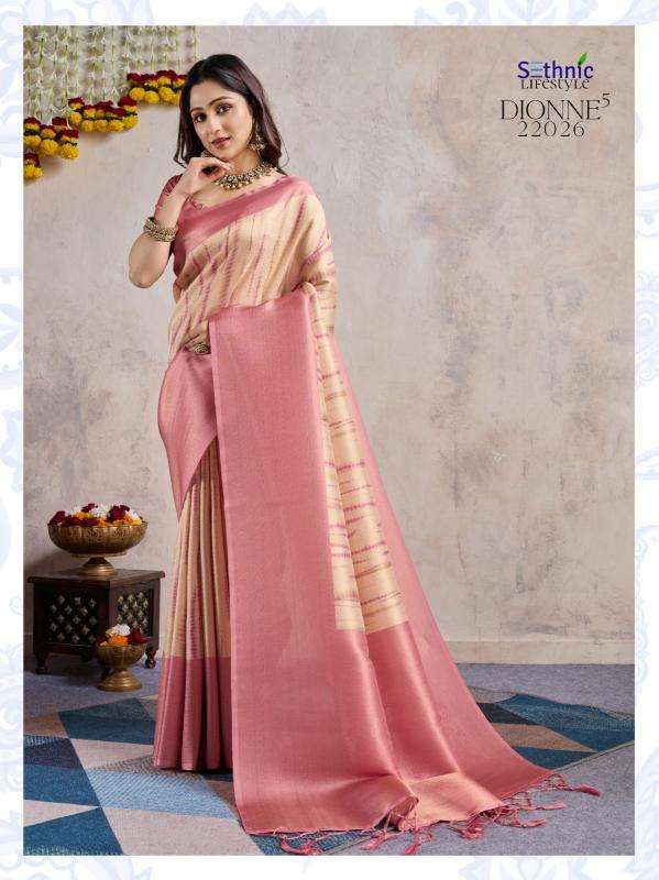 SETHNIC LIFESTYLE PRESENTS DIONNE VOL-5 BANARASI SILK 22024-22027 UNIFORM WEAR FANCY SAREES CATALOG WHOLESALER AND EXPORTER
