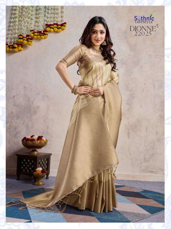 SETHNIC LIFESTYLE PRESENTS DIONNE VOL-5 BANARASI SILK 22024-22027 UNIFORM WEAR FANCY SAREES CATALOG WHOLESALER AND EXPORTER