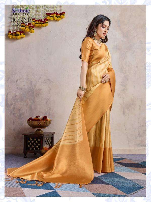 SETHNIC LIFESTYLE PRESENTS DIONNE VOL-5 BANARASI SILK 22024-22027 UNIFORM WEAR FANCY SAREES CATALOG WHOLESALER AND EXPORTER