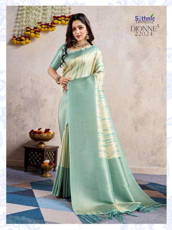 SETHNIC LIFESTYLE PRESENTS DIONNE VOL-5 BANARASI SILK 22024-22027 UNIFORM WEAR FANCY SAREES CATALOG WHOLESALER AND EXPORTER