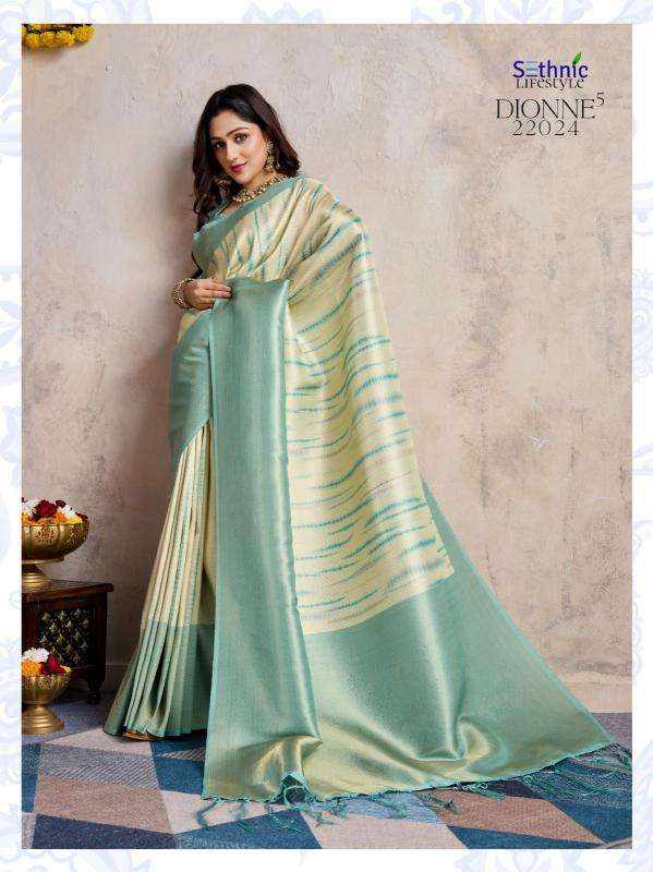 SETHNIC LIFESTYLE PRESENTS DIONNE VOL-5 BANARASI SILK 22024-22027 UNIFORM WEAR FANCY SAREES CATALOG WHOLESALER AND EXPORTER