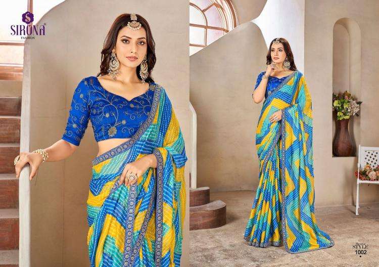 SIRONA FASHION PRESENTS SHRADDHA CHIFFON DAILY WEAR FANCY SAREE FOR WOMEN CATALOG WHOLESALER AND EXPORTER 