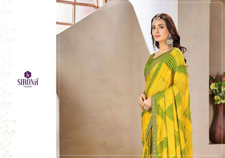 SIRONA FASHION PRESENTS SHRADDHA CHIFFON DAILY WEAR FANCY SAREE FOR WOMEN CATALOG WHOLESALER AND EXPORTER 