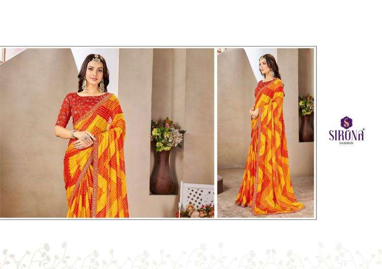SIRONA FASHION PRESENTS SHRADDHA CHIFFON DAILY WEAR FANCY SAREE FOR WOMEN CATALOG WHOLESALER AND EXPORTER 