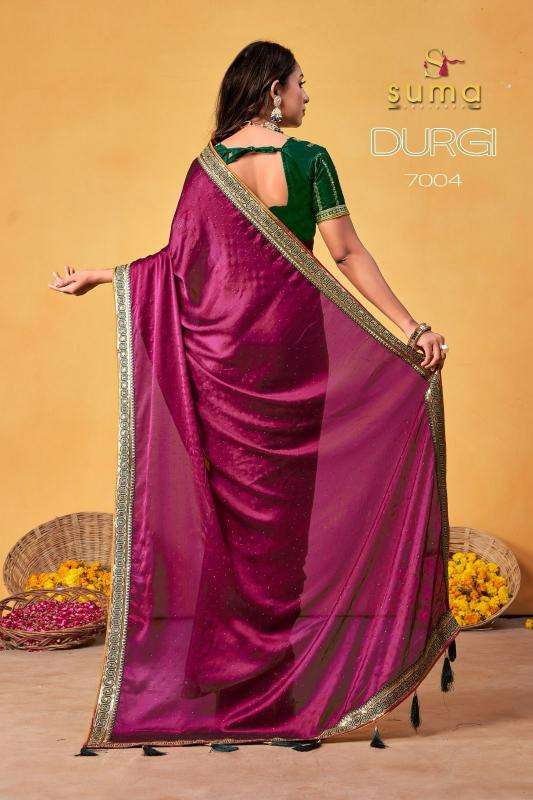 SUMA DESIGNER PRESENTS DURGI 7001-7009 BLACK RANGOLI ATTRACTIVE LOOK SAREES CATALOG WHOLESALER AND EXPORTER 