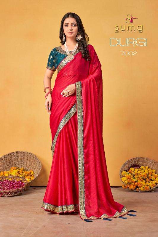 SUMA DESIGNER PRESENTS DURGI 7001-7009 BLACK RANGOLI ATTRACTIVE LOOK SAREES CATALOG WHOLESALER AND EXPORTER 