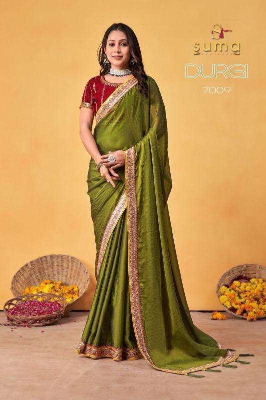 SUMA DESIGNER PRESENTS DURGI 7001-7009 BLACK RANGOLI ATTRACTIVE LOOK SAREES CATALOG WHOLESALER AND EXPORTER 