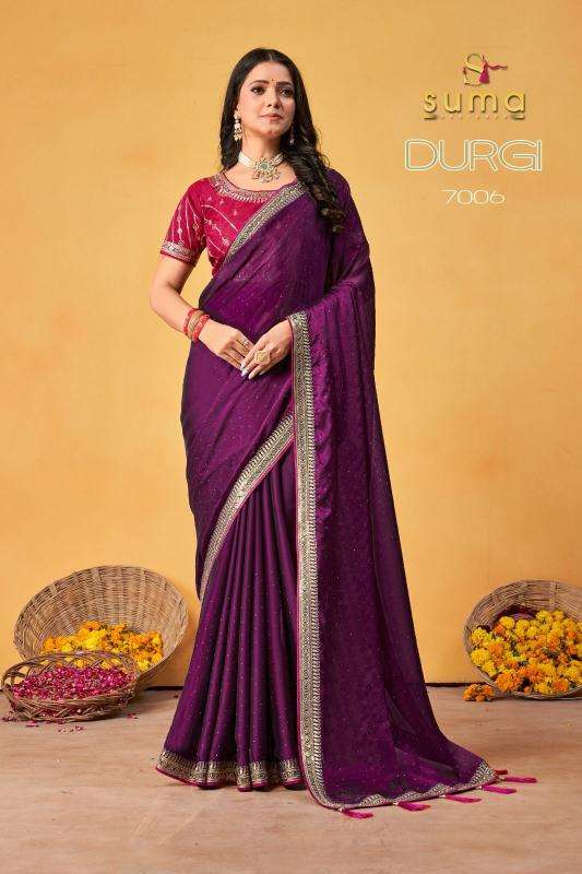SUMA DESIGNER PRESENTS DURGI 7001-7009 BLACK RANGOLI ATTRACTIVE LOOK SAREES CATALOG WHOLESALER AND EXPORTER 