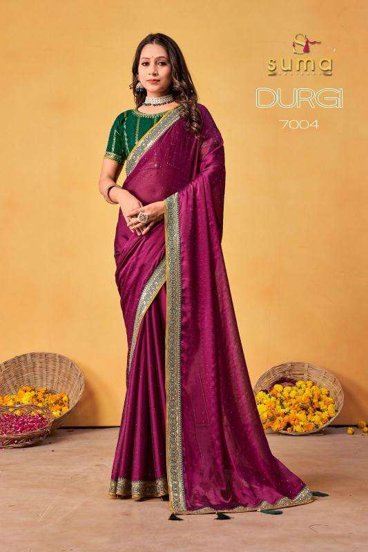 SUMA DESIGNER PRESENTS DURGI 7001-7009 BLACK RANGOLI ATTRACTIVE LOOK SAREES CATALOG WHOLESALER AND EXPORTER 