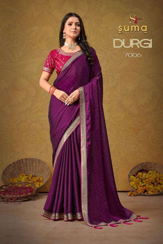 SUMA DESIGNER PRESENTS DURGI 7001-7009 BLACK RANGOLI ATTRACTIVE LOOK SAREES CATALOG WHOLESALER AND EXPORTER 