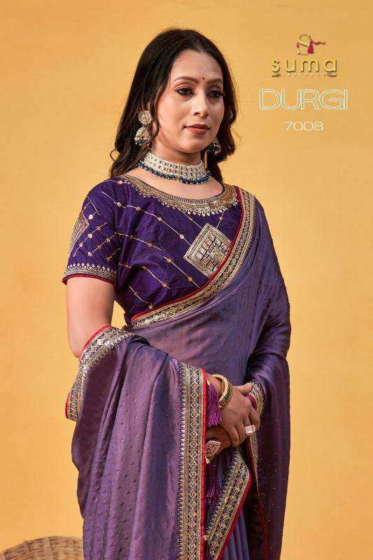 SUMA DESIGNER PRESENTS DURGI 7001-7009 BLACK RANGOLI ATTRACTIVE LOOK SAREES CATALOG WHOLESALER AND EXPORTER 