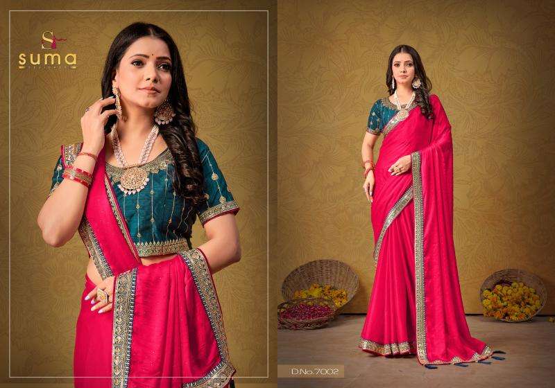 SUMA PRESENTS DURGI 7001-7009 RANGOLI FASHIONABLE DESIGN SAREES CATALOG WHOLESALER AND EXPORTER 