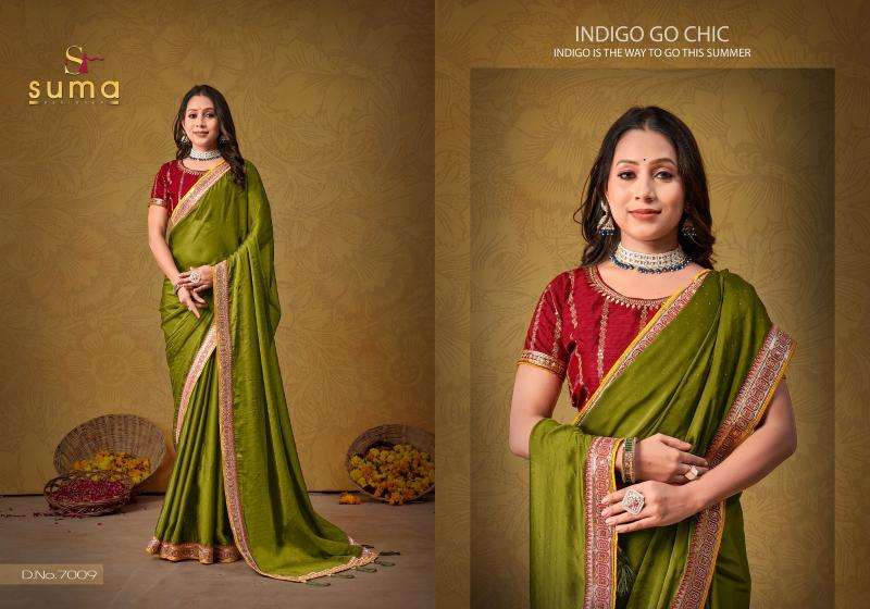 SUMA PRESENTS DURGI 7001-7009 RANGOLI FASHIONABLE DESIGN SAREES CATALOG WHOLESALER AND EXPORTER 