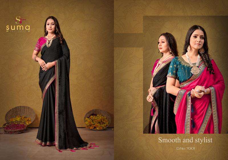 SUMA PRESENTS DURGI 7001-7009 RANGOLI FASHIONABLE DESIGN SAREES CATALOG WHOLESALER AND EXPORTER 