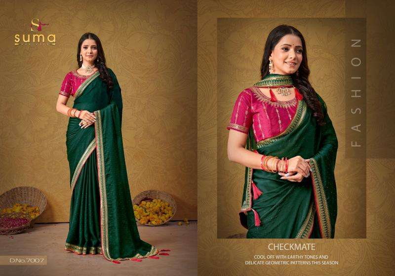 SUMA PRESENTS DURGI 7001-7009 RANGOLI FASHIONABLE DESIGN SAREES CATALOG WHOLESALER AND EXPORTER 