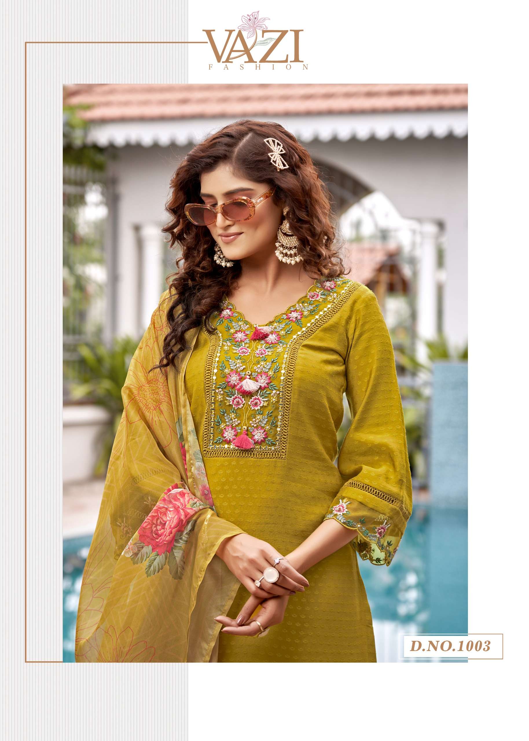 VAZI FASHION PRESENTS FIZA PURE VISCOSE DESIGNER KURTIS CATALOG WHOLESALER AND EXPORTER 