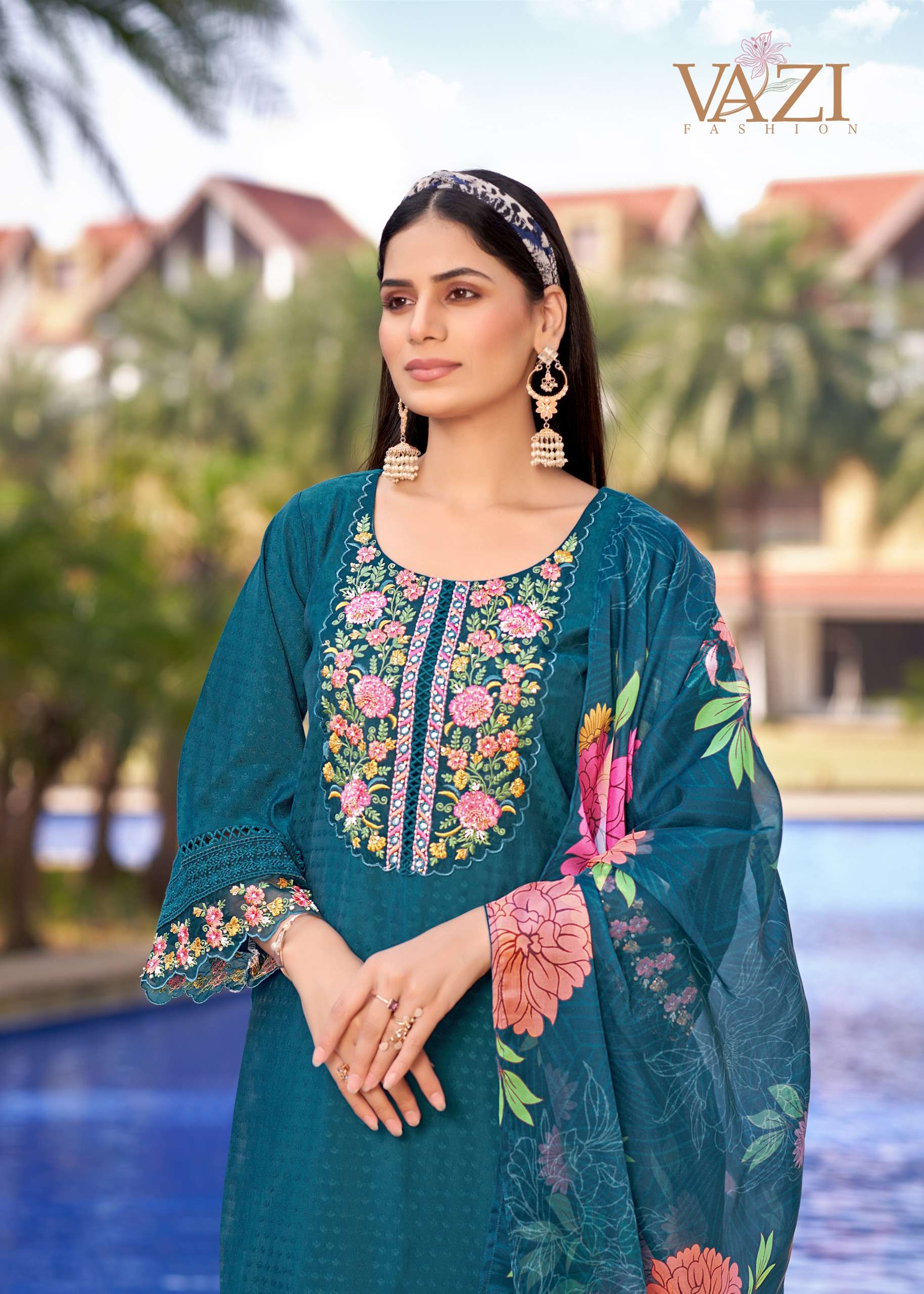 VAZI FASHION PRESENTS FIZA PURE VISCOSE DESIGNER KURTIS CATALOG WHOLESALER AND EXPORTER 