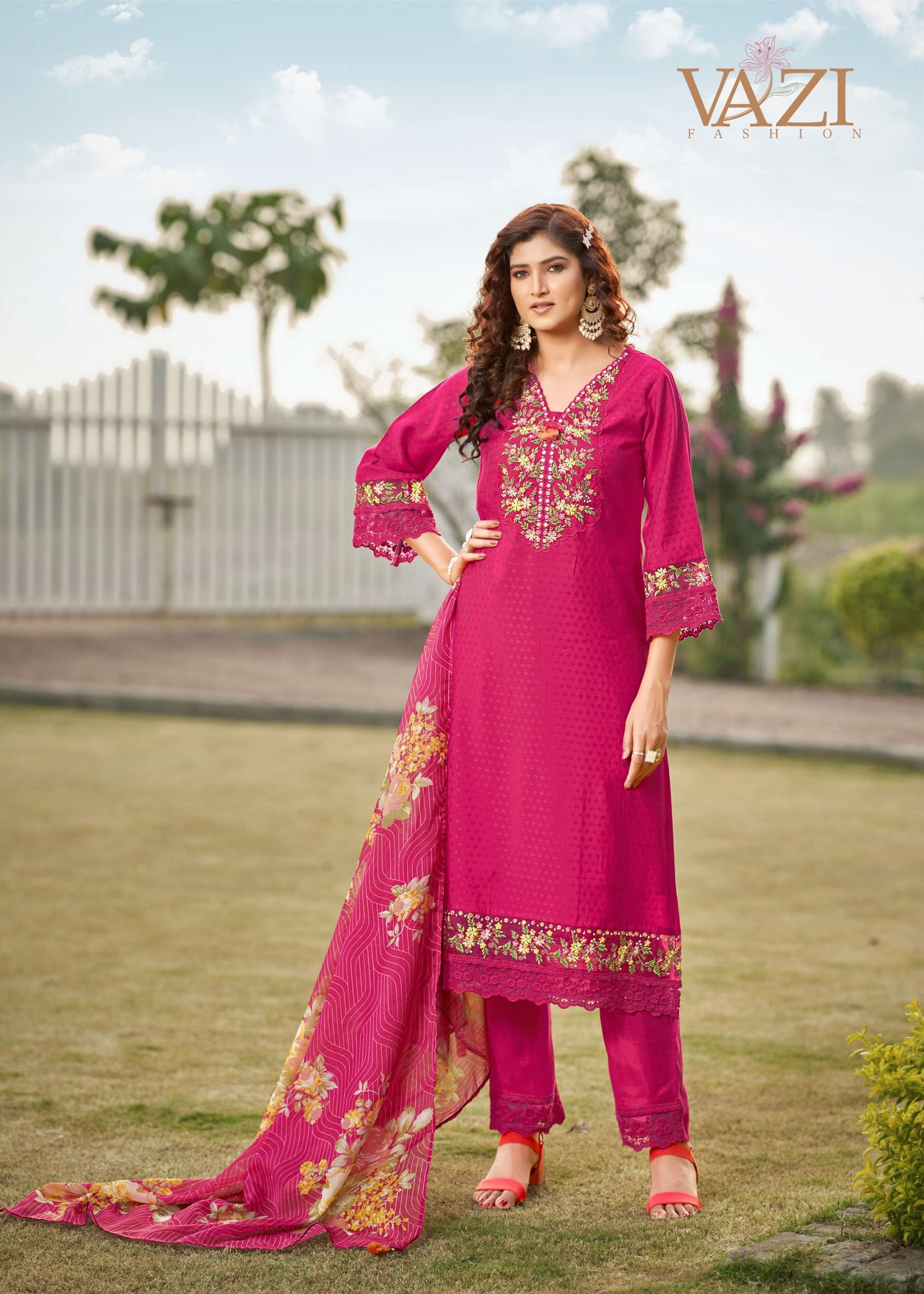 VAZI FASHION PRESENTS FIZA PURE VISCOSE DESIGNER KURTIS CATALOG WHOLESALER AND EXPORTER 