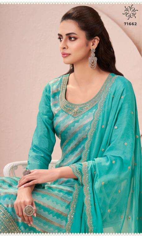 VINAY PRESENTS KULEESH AASMAA VOL-2 MONGA SILK JACQUARD EXCLUSIVE DRESS CATALOG WHOLESALER AND EXPORTER IN SURAT