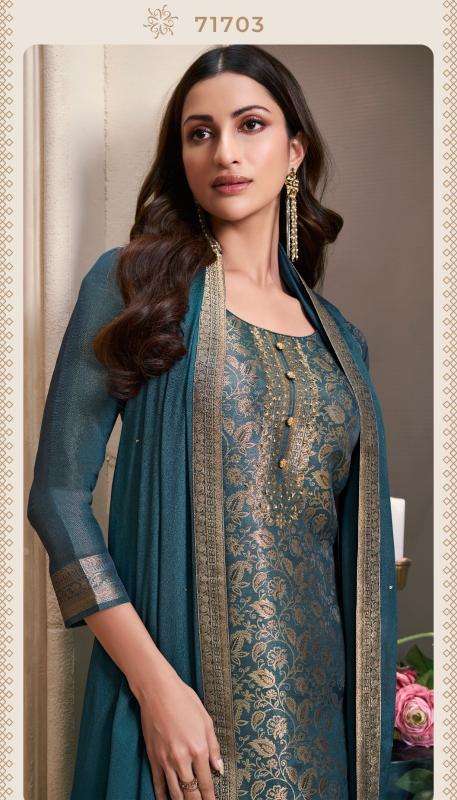 VINAY PRESENTS KULEESH STAR VOL-2 ELEGANCE STYLE SIMMER JACQUARD SHOP TRENDY DRESS MATERIAL CATALOG WHOLESALER AND EXPORTER 