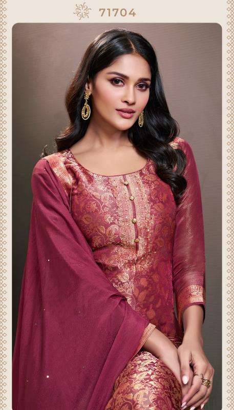 VINAY PRESENTS KULEESH STAR VOL-2 ELEGANCE STYLE SIMMER JACQUARD SHOP TRENDY DRESS MATERIAL CATALOG WHOLESALER AND EXPORTER 