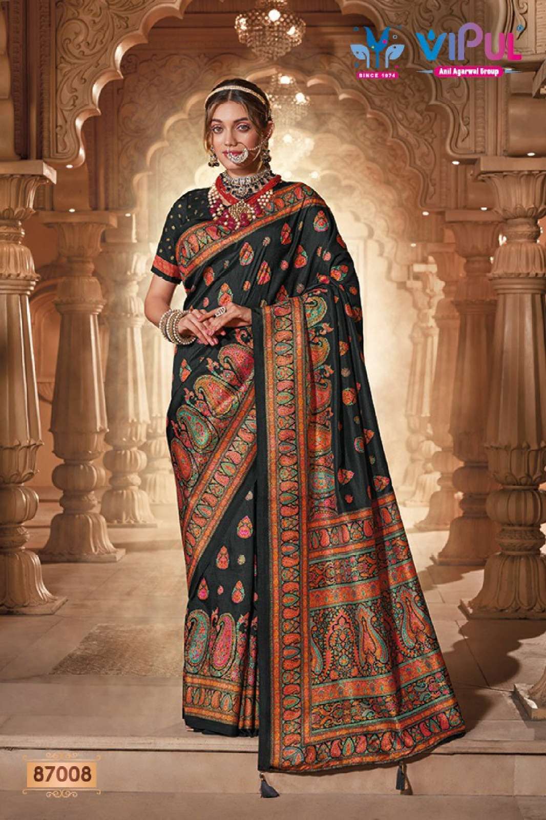 VIPUL FASHION PRESENTS IVORY SILK FESTIVE WEAR DESIGNER SAREES CATALOG WHOLESALER AND EXPORTER IN SURAT 
