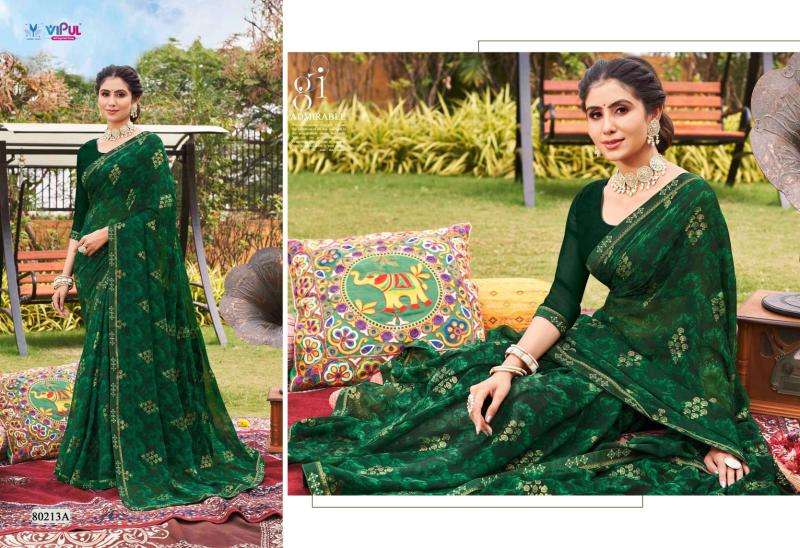 VIPUL PRESENTS SAJEELI VOL-1 GEORGETTE UNIQUE COLOURS NEW SAREES CATALOG WHOLESALER AND EXPORTER 