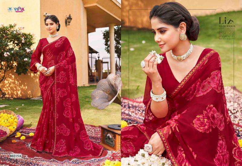 VIPUL PRESENTS SAJEELI VOL-1 GEORGETTE UNIQUE COLOURS NEW SAREES CATALOG WHOLESALER AND EXPORTER 