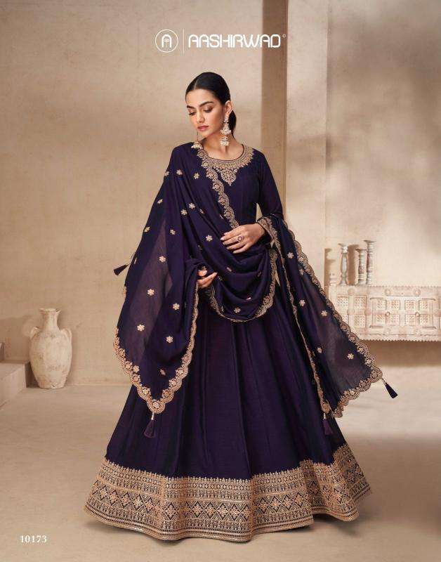 Aashirwad Creation Presents Akshra Silk Fully Stitch Party Wear Gown Catalog Wholesaler And Exporter In Surat