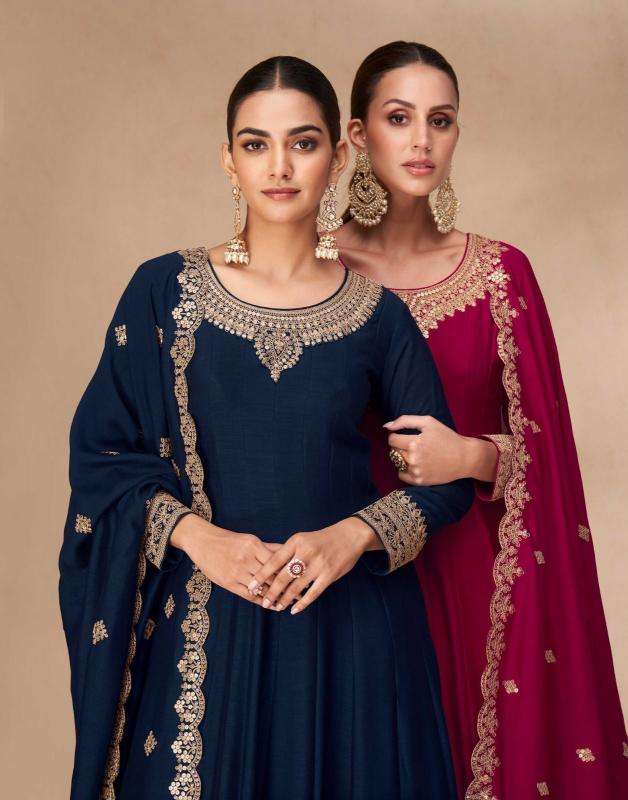 Aashirwad Creation Presents Akshra Silk Fully Stitch Party Wear Gown Catalog Wholesaler And Exporter In Surat