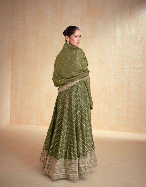 aashirwad creation presents banaras organza readymade designer gown with dupatta catalog wholesaler and exporter 