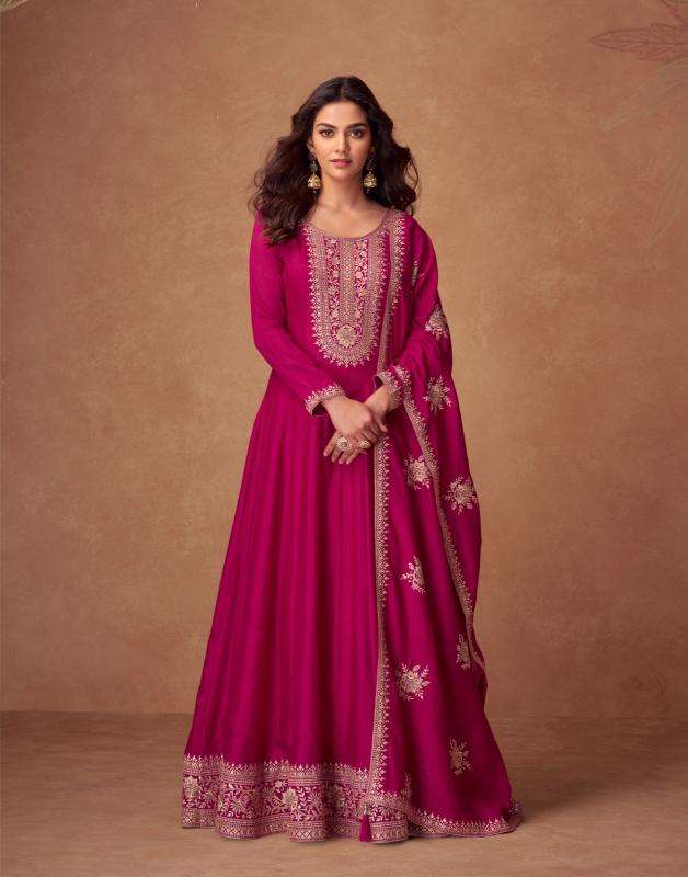 Aashirwad Creation Presents Rashmika Fully Stitch Silk Party Wear Gown Catalog Wholesaler And Exporter In  Surat 