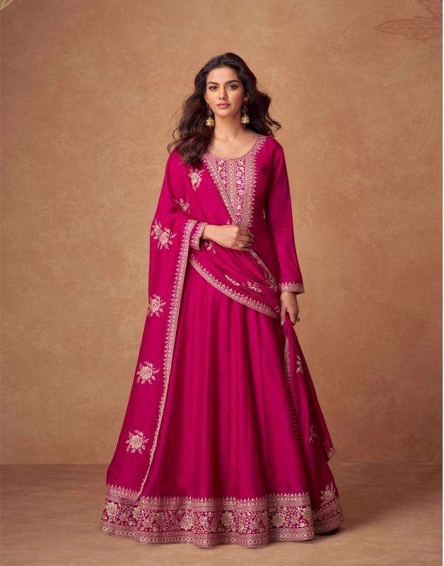 Aashirwad Creation Presents Rashmika Fully Stitch Silk Party Wear Gown Catalog Wholesaler And Exporter In  Surat 