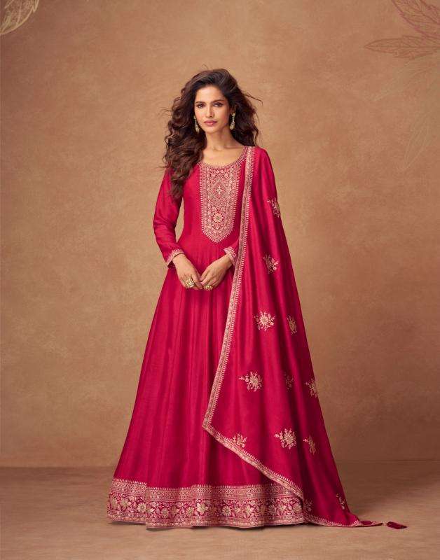 Aashirwad Creation Presents Rashmika Fully Stitch Silk Party Wear Gown Catalog Wholesaler And Exporter In  Surat 