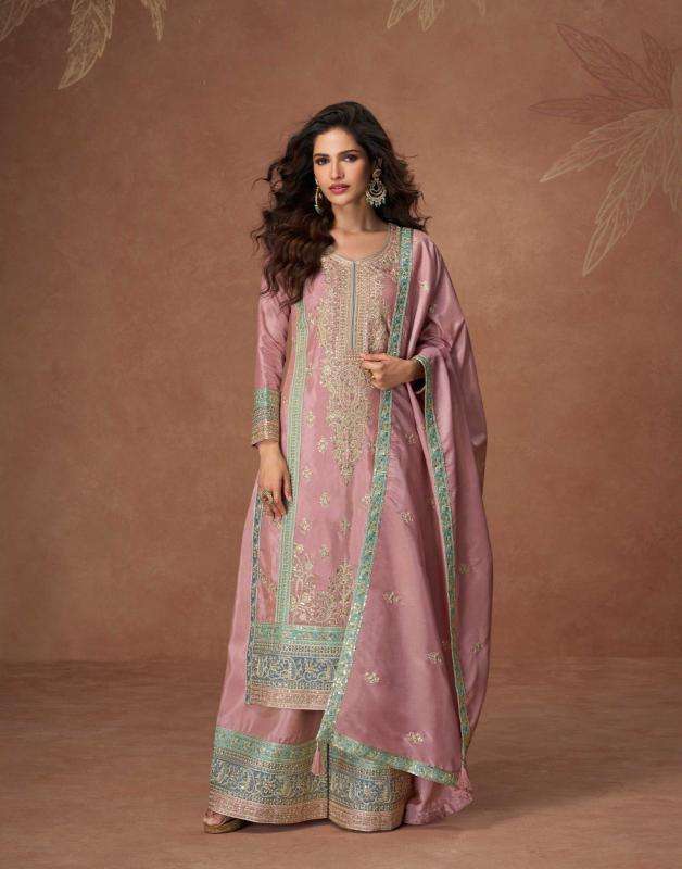aashirwad creation presents tashi full stitch organza simar silk exclusive salwar suits catalog wholesaler and exporter 