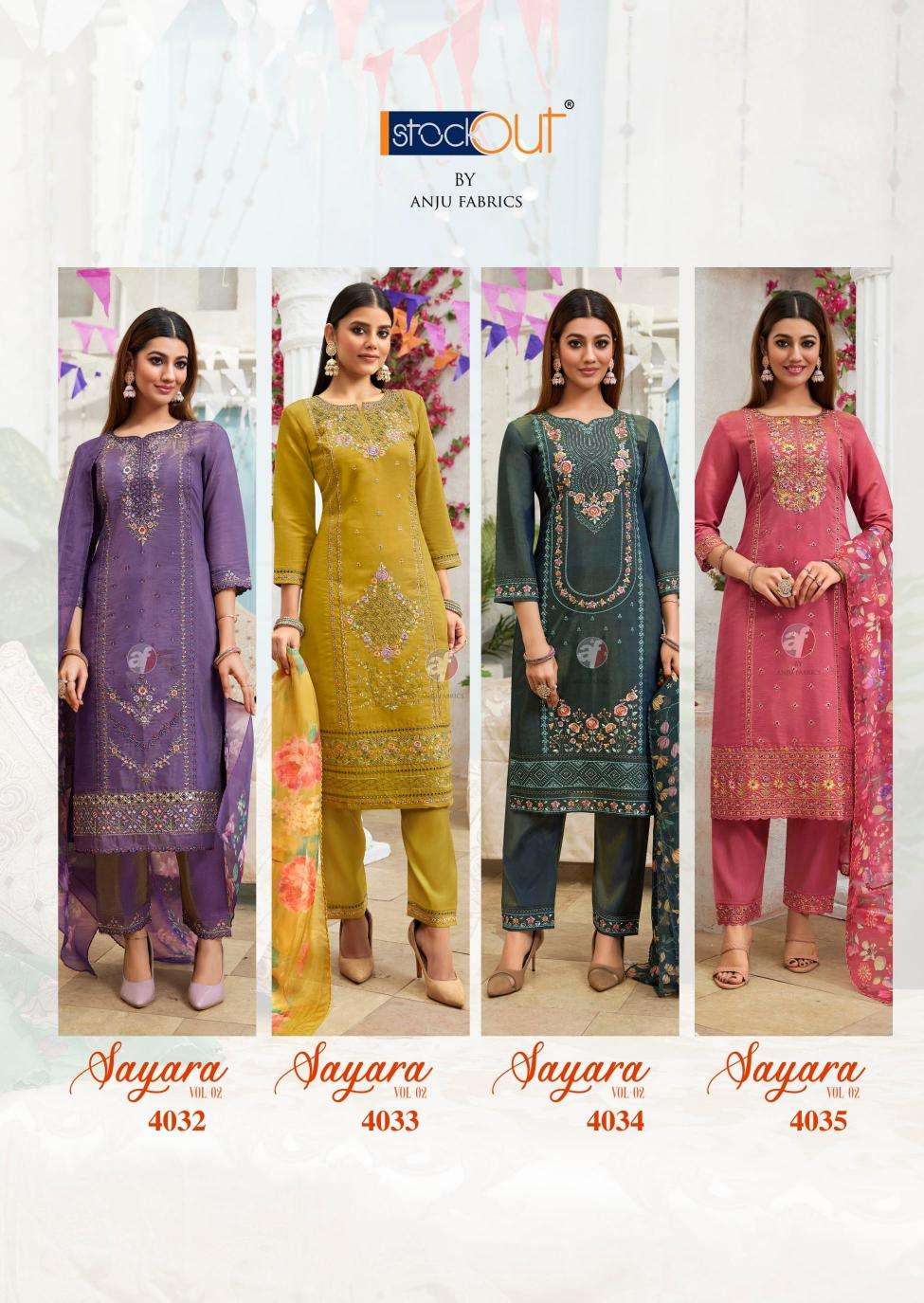 Anju Fab Presents Sayara Vol-2 Shimmer Readymade Party Wear Handwork Kurtis Catalog Wholesaler And Exporter 
