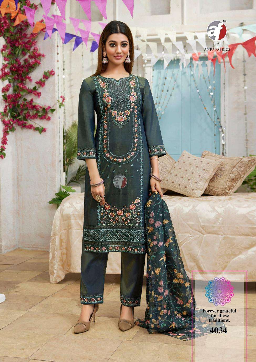 Anju Fab Presents Sayara Vol-2 Shimmer Readymade Party Wear Handwork Kurtis Catalog Wholesaler And Exporter 