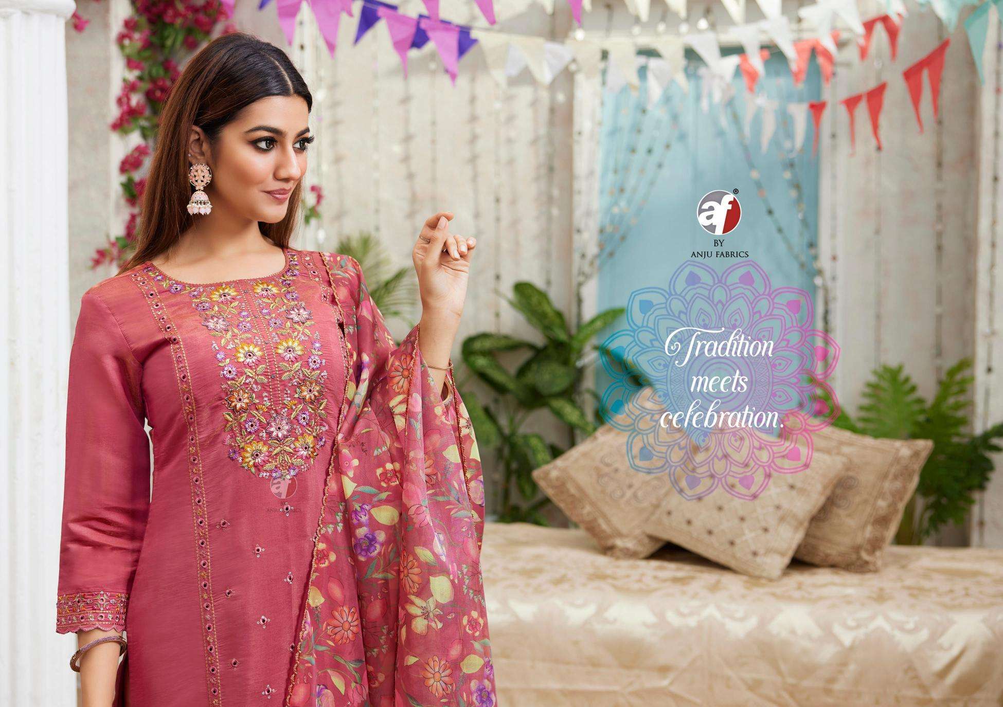 Anju Fab Presents Sayara Vol-2 Shimmer Readymade Party Wear Handwork Kurtis Catalog Wholesaler And Exporter 