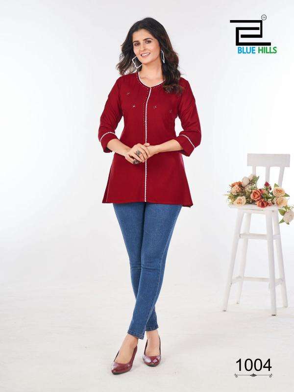 blue hills flash rayon readymade big size classic tops catalog wholesaler and exporter 