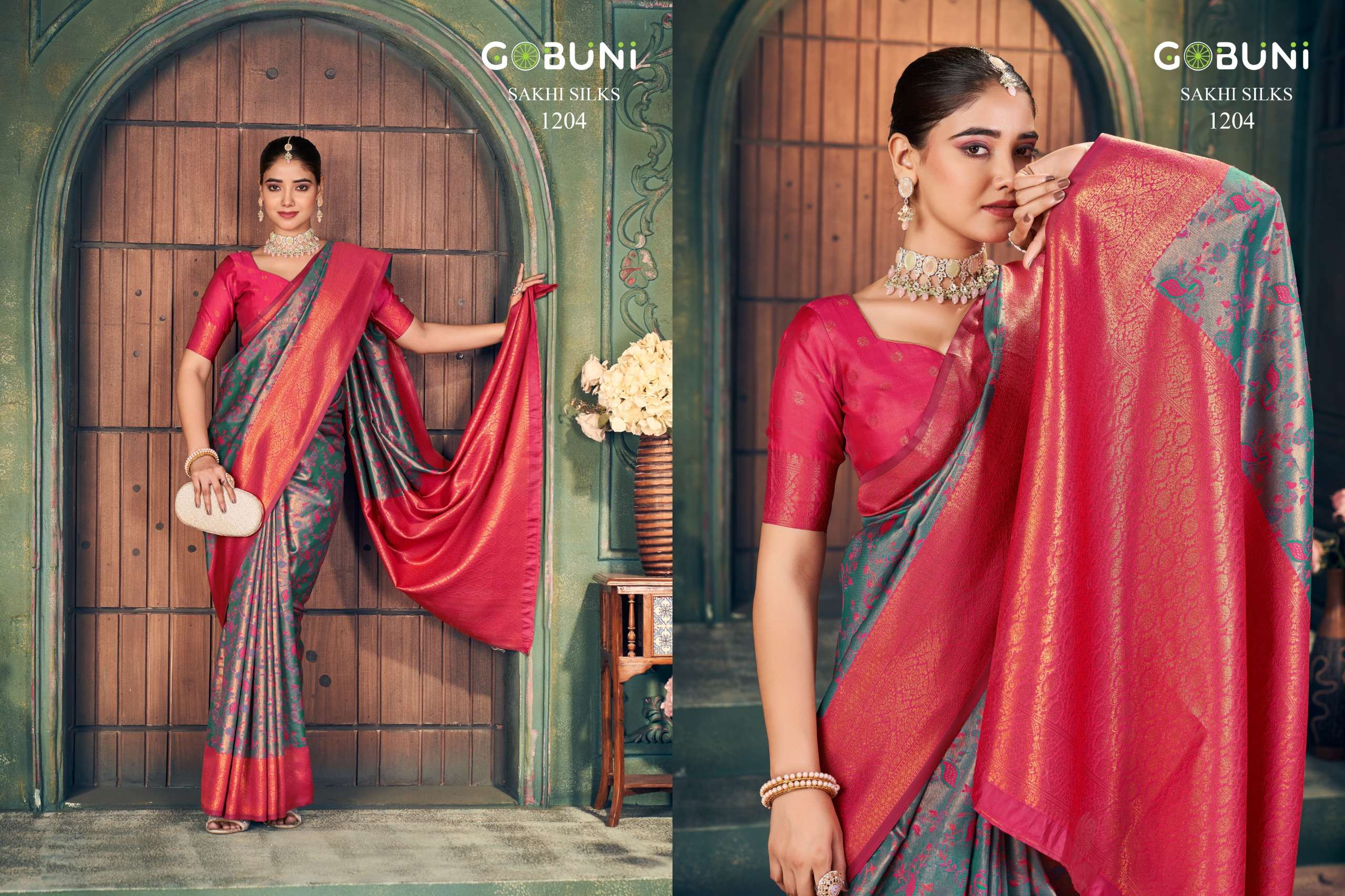 GOBUNI PRESENTS SAKHI SILK FANCY ZARI SILK SAREES CATALOG WHOLESALER AND EXPORTER 