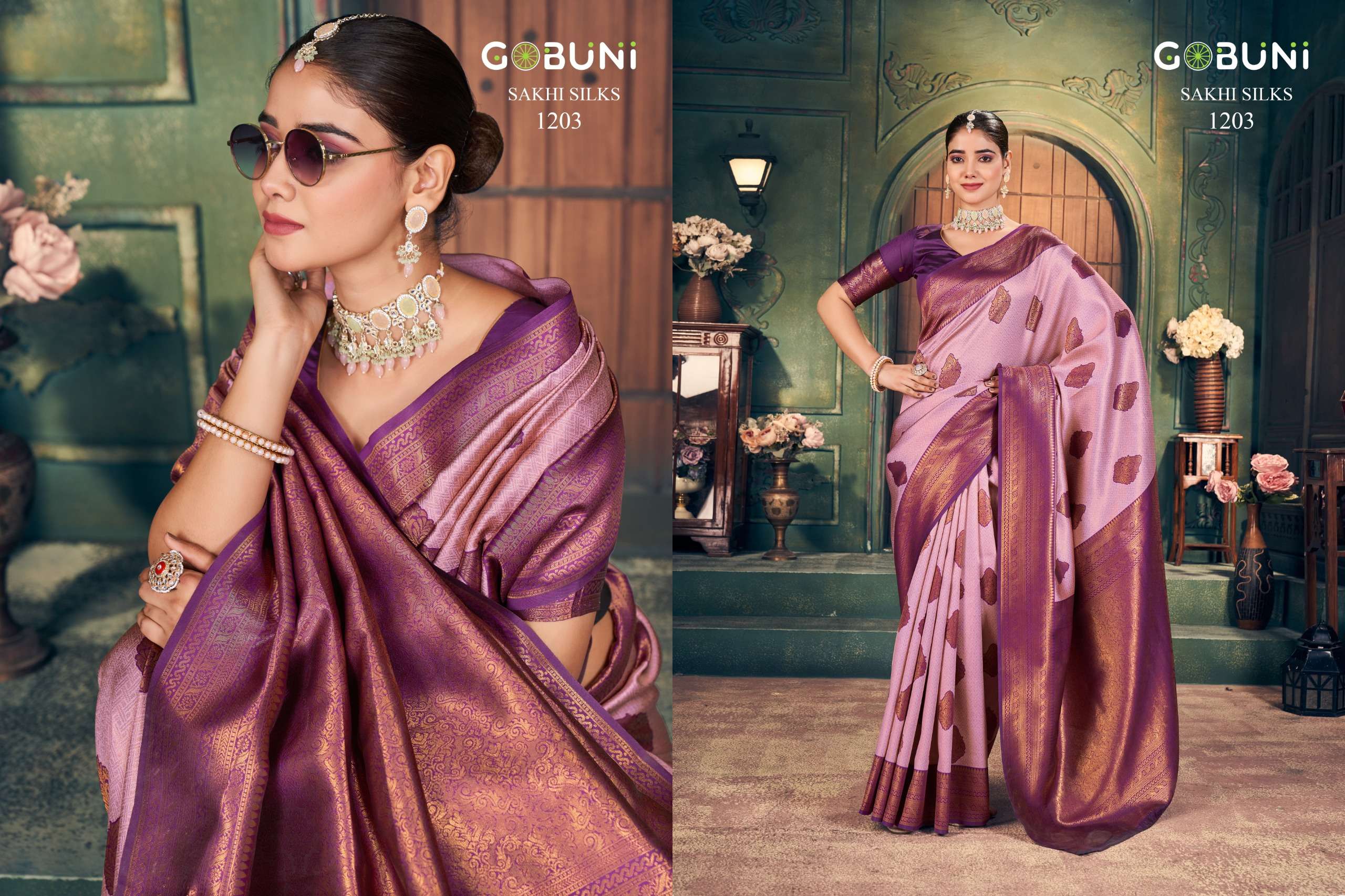 GOBUNI PRESENTS SAKHI SILK FANCY ZARI SILK SAREES CATALOG WHOLESALER AND EXPORTER 