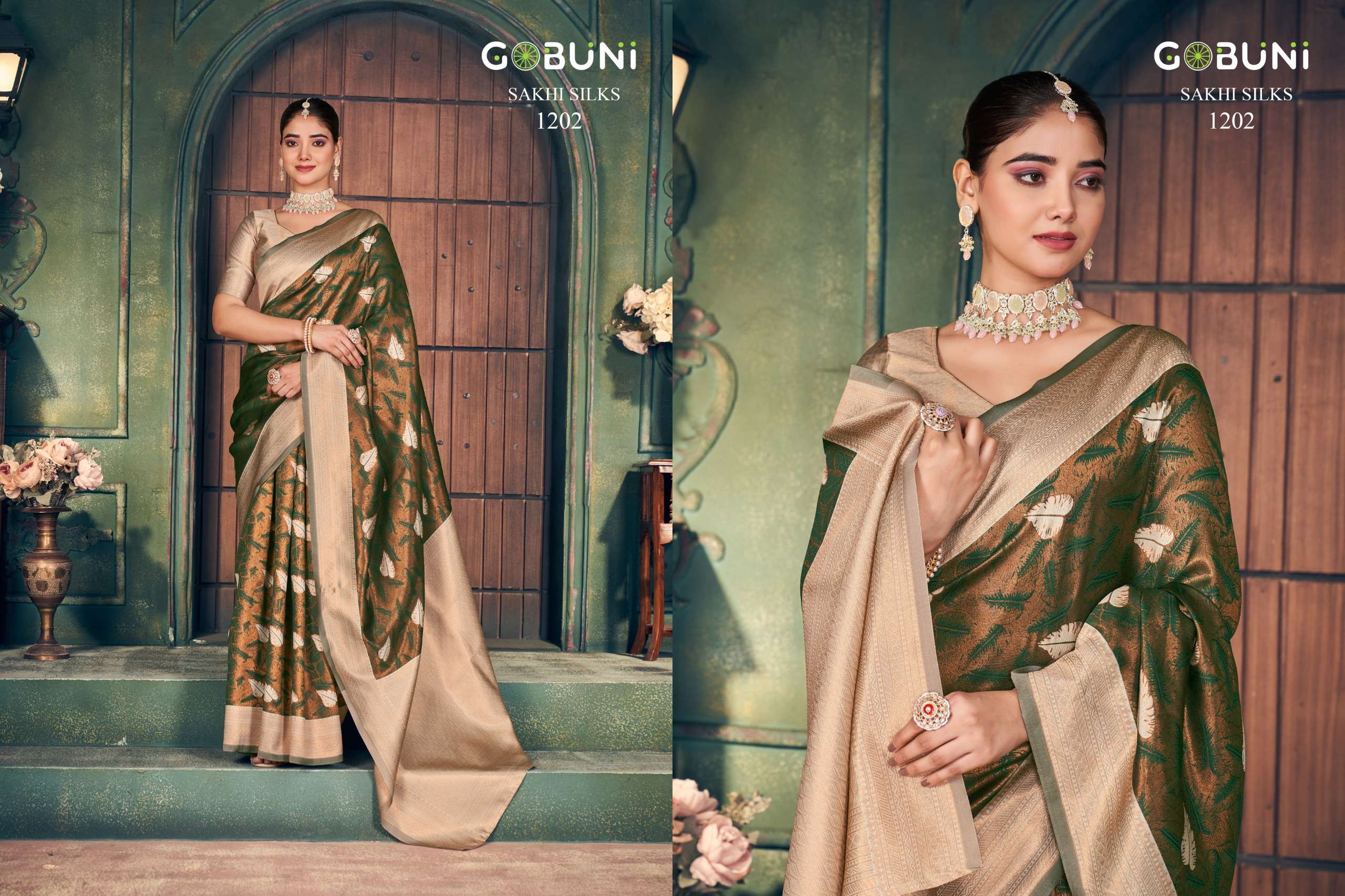 GOBUNI PRESENTS SAKHI SILK FANCY ZARI SILK SAREES CATALOG WHOLESALER AND EXPORTER 